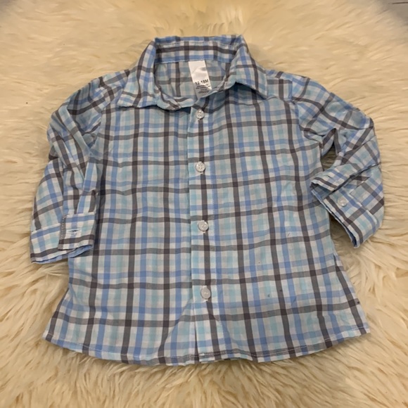 Joe Fresh & George Button-Down Striped Dress Shirts Blue/Gray/Turquoise 12-18M - Picture 5 of 8